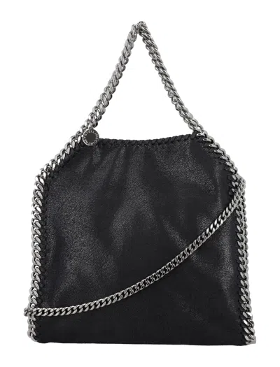 Stella Mccartney Black Shaggy Deer Mini Falabella Handbag In Black