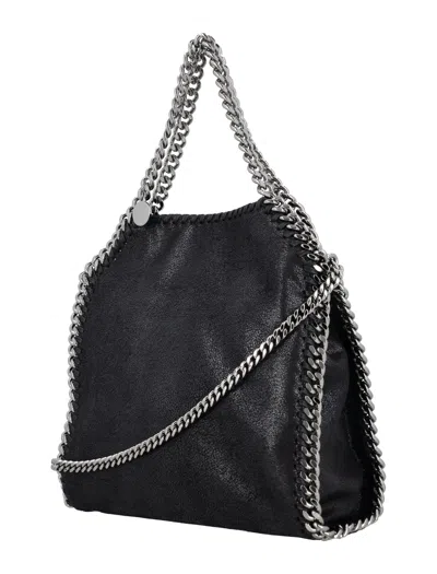 Stella Mccartney Black Shaggy Deer Mini Falabella Handbag In Black