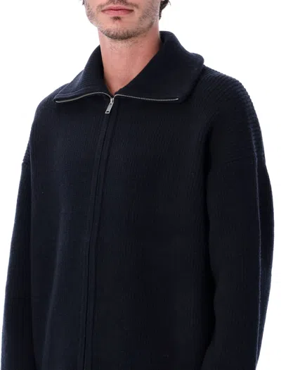 Studio Nicholson Sandos Extrafine Merino Wool Zip Cardigan In Blue