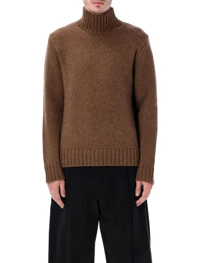Studio Nicholson Loris Yak And Merino Wool High-neck Knit In Brown