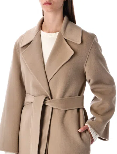 Alberta Ferretti Alberta Ferreti Coat In Double-face Wool In Brown
