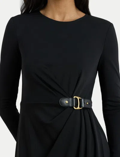 Polo Ralph Lauren Sablise Long Sleeve Day Dress In Black