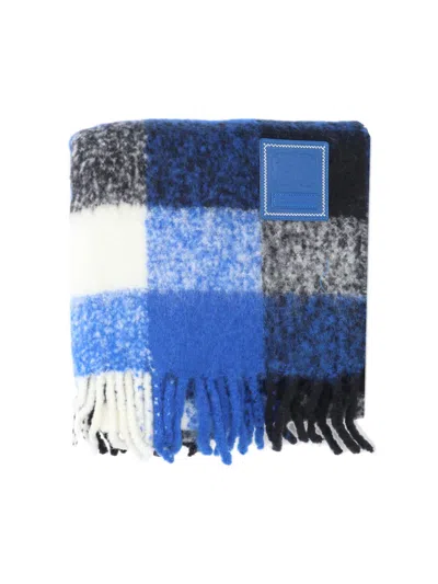 Ader Error Faylen Muffler Wool Blend Scarf In Blue