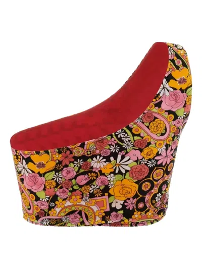La Doublej Floral-pattern Bikini Top In Multi