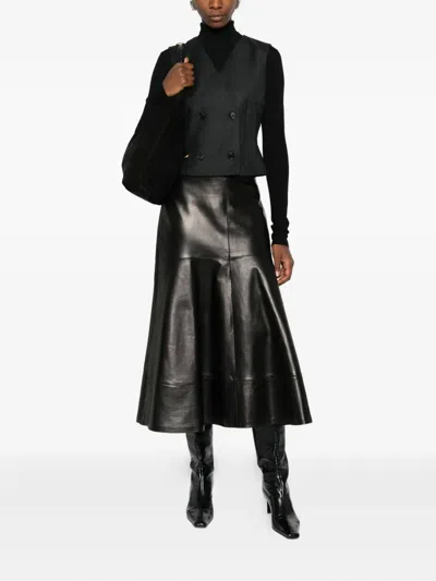 Theory Double-breasted Waistcoat In Black