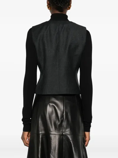 Theory Double-breasted Waistcoat In Black