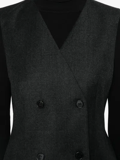 Theory Double-breasted Waistcoat In Black