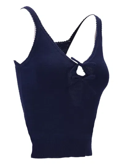 Shushu-tong Sleeveless Knitted Tank Top In Blue