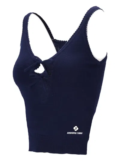 Shushu-tong Sleeveless Knitted Tank Top In Blue