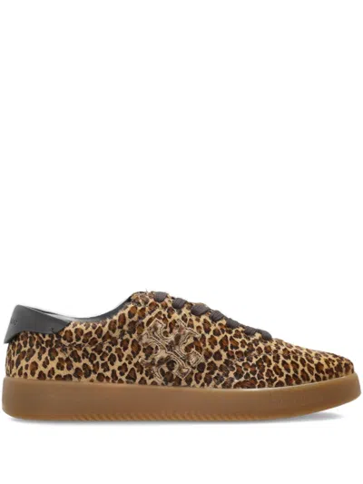 Tory Burch Phoenix Leopard Print Calf Hair Sneakers In Animal Print