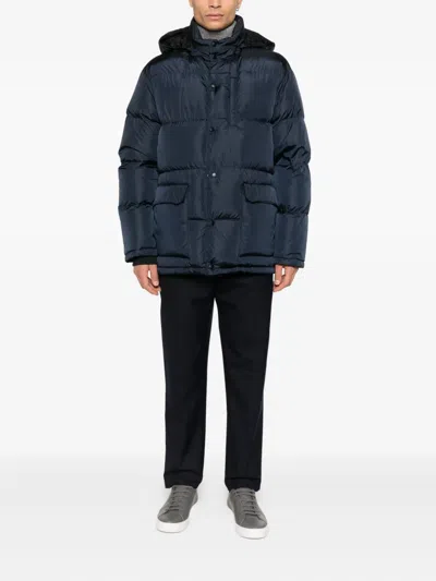 Aspesi Hooded Padded Jacket In Blue