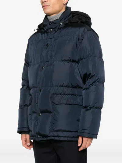 Aspesi Hooded Padded Jacket In Blue