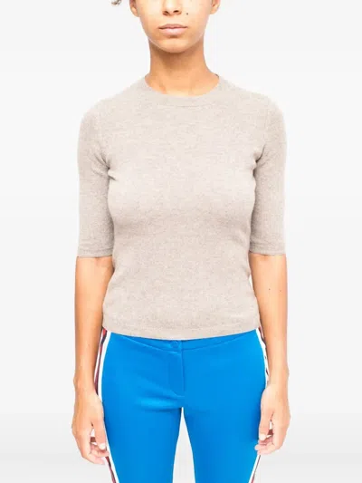 La Rose Cashmere Knit Top In Gray