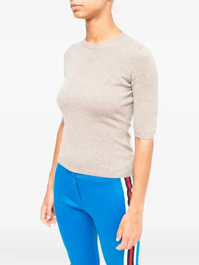 La Rose Cashmere Knit Top In Gray