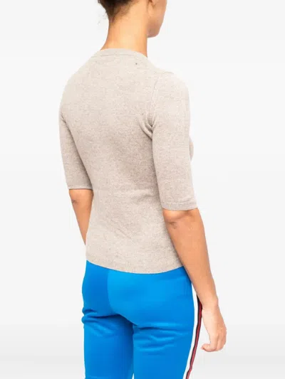 La Rose Cashmere Knit Top In Gray