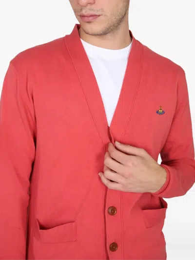 Vivienne Westwood Patch-pocket Buttoned Cardigan In Red