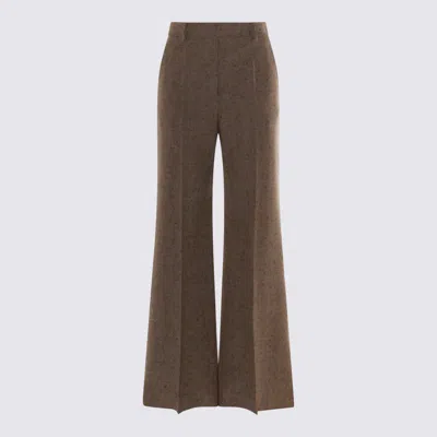 Valentino Wide-leg High Waist Trousers Pleats In Animal Print