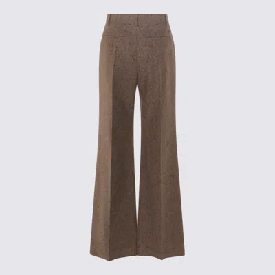 Valentino Wide-leg High Waist Trousers Pleats In Animal Print
