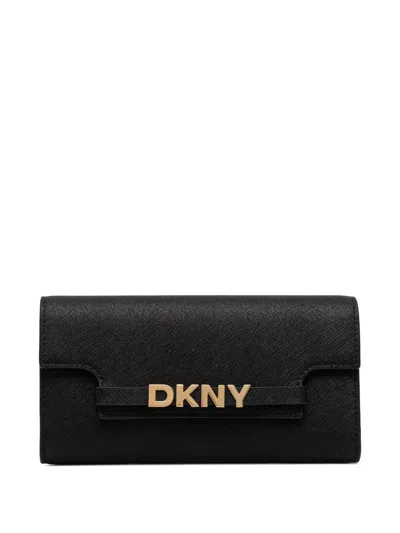Dkny Logo-lettering Wallet In Black