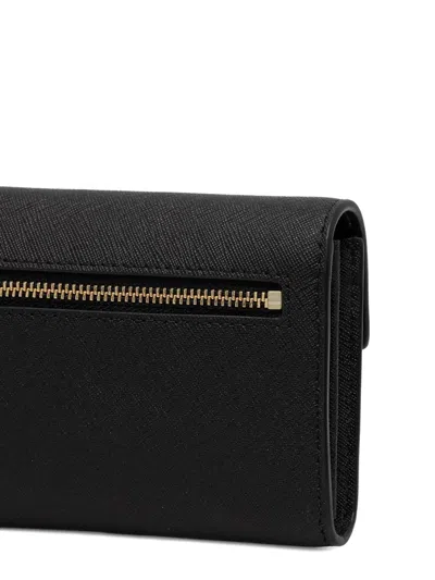 Dkny Logo-lettering Wallet In Black
