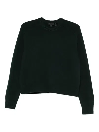 Theory Crew-neck Sweater In Green