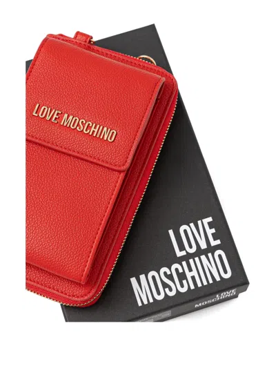 Love Moschino Logo-lettering Chain Wallet In Red