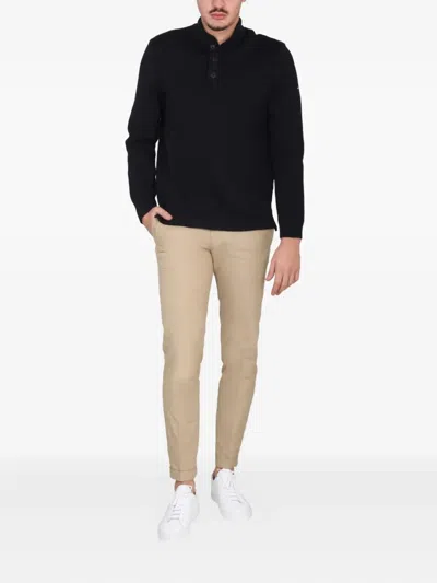 Saint James Buttoned Turtleneck Sweater In Brown