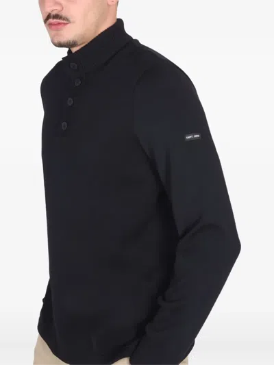 Saint James Buttoned Turtleneck Sweater In Brown