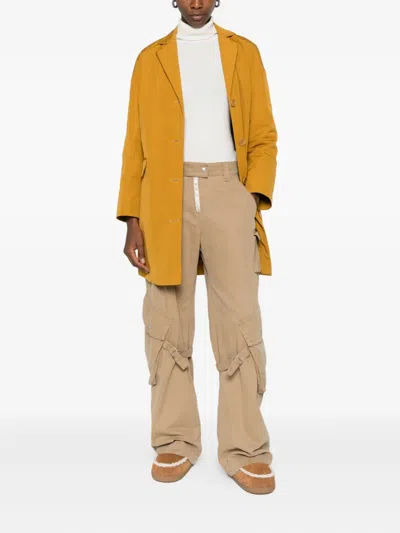 Aspesi Flap-pocket Buttoned Coat In Yellow
