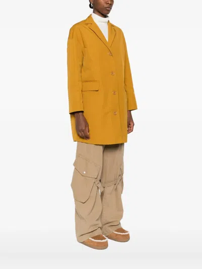 Aspesi Flap-pocket Buttoned Coat In Yellow