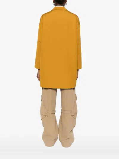 Aspesi Flap-pocket Buttoned Coat In Yellow