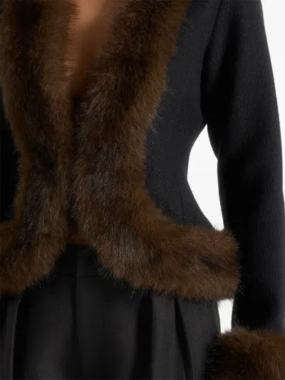 Manière De Voir Lina Jacke Mit Faux-fur-besatz In Black