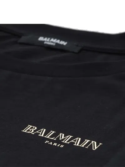 Balmain Buttoned-detail T-shirt In Black