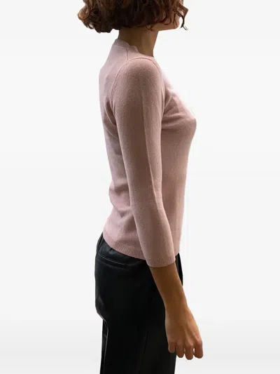 La Rose Crew-neck Cashmere Sweater In Pink