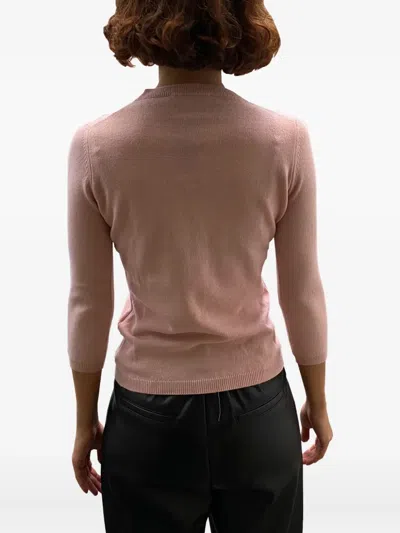 La Rose Crew-neck Cashmere Sweater In Pink