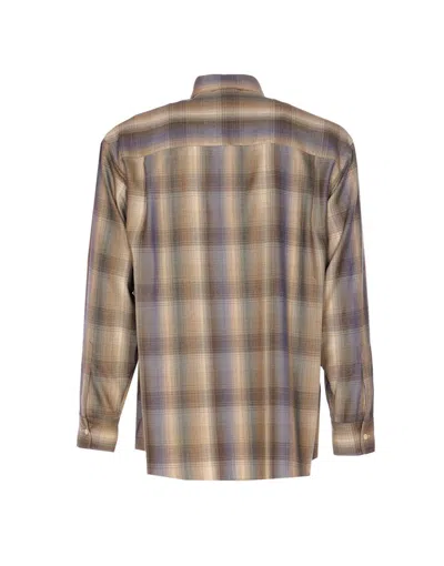 Auralee Long Sleeve Check Shirt With Button-down Collar In Multi