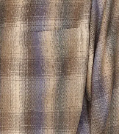 Auralee Long Sleeve Check Shirt With Button-down Collar In Multi