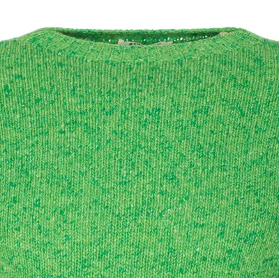 Auralee Crew-neck Long-sleeved Sweater In Green