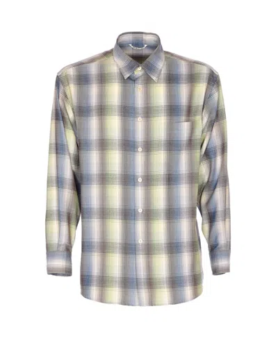 Auralee Long Sleeve Button-down Check Shirt In Multi