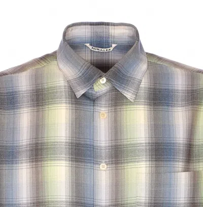 Auralee Long Sleeve Button-down Check Shirt In Multi