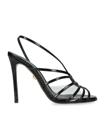 Alevì Leather Star Heeled Sandals 110 In Black