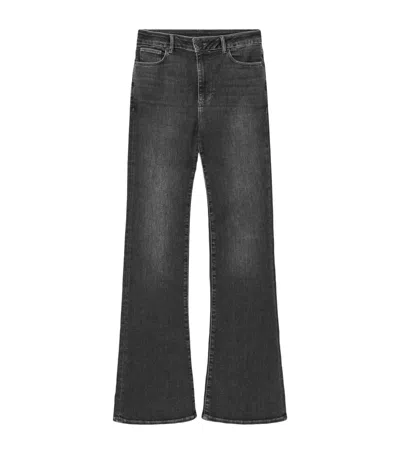 Allsaints Maisie High Rise Flared Jeans In Washed Grey In Gray