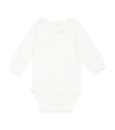 Tartine Et Chocolat Cotton Lace-collar Bodysuit In Neutral