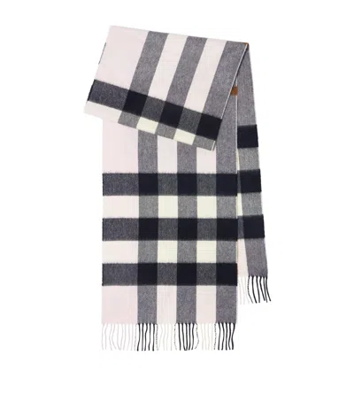Burberry Cashmere Check Scarf In Gray