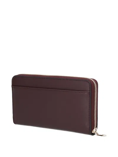 Hugo Boss Logo-stamp Zipped Wallet In Burgundy