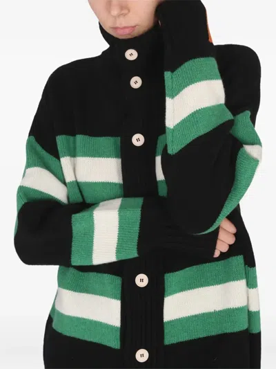 Right For Turtleneck Cardigan In Black