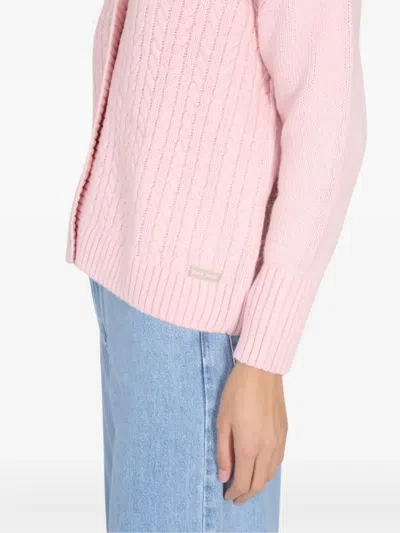 绞花针织排扣开衫