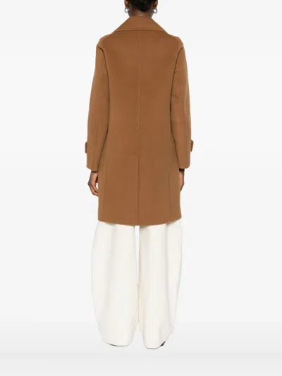 Aspesi Double-breasted Coat In Brown