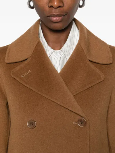 Aspesi Double-breasted Coat In Brown