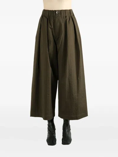 Uma Wang Elastic Waist Casual Pants In Green